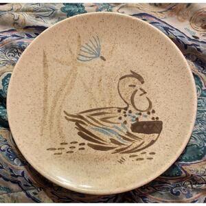 Red Wing Pottery Bob White Quail Hand Painted Dessert/Bread Plate 6 1/2 inch
